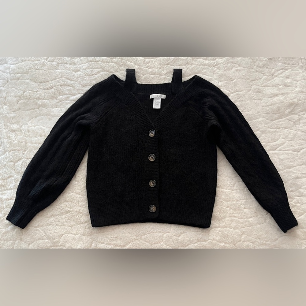 Design History Cropped Knit cardigan with edgy cutouts size S